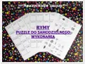 Karty pracy z rymami do samodzielnego wykonania. Puzzle z obrazkami i słowami do dopasowania.