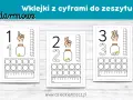 Darmowe materiały do druku: matematyka dla dzieci. Wklejki z cyframi 1, 2, 3, pomagające w nauce liczenia i pisania cyfr.