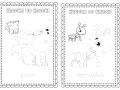 Dwa obrazki do rysowania po kropkach: pies i mrówka. Dzieci łączą punkty, by stworzyć zwierzątka.