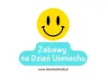Uśmiechnięta buźka i chmurka z napisem "Zabawy na Dzień Uśmiechu". Pomysły na radosne aktywności.