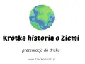 Kolorowa Ziemia i napis "Krótka historia o Ziemi". Ciekawostki dla dzieci o naszej planecie.