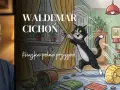 Waldemar Cichoń i jego książka "Cukierku ty łobuzie" streszczenie: kot psoci, pies patrzy, a mama z synem są zdziwieni.