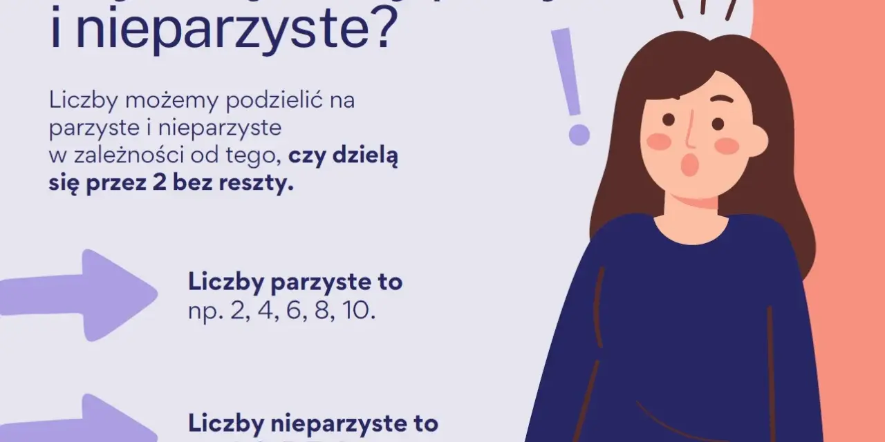 Klasa 1: liczby parzyste i nieparzyste. Dowiedz się, które liczby dzielą się przez 2 bez reszty, a które nie.