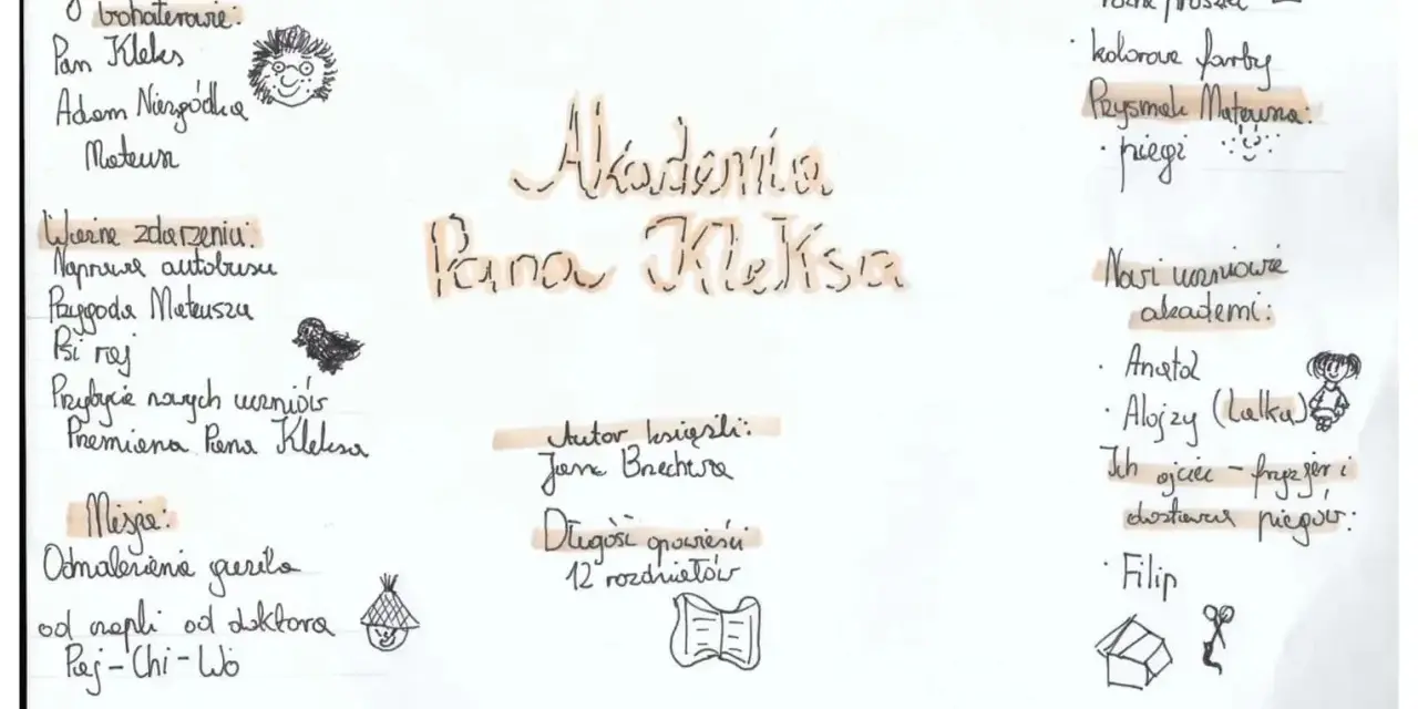 Streszczenie Pan Kleks: bohaterowie, wydarzenia, miejsca, autor, długość opowieści, uczniowie akademii i ich rodzice.