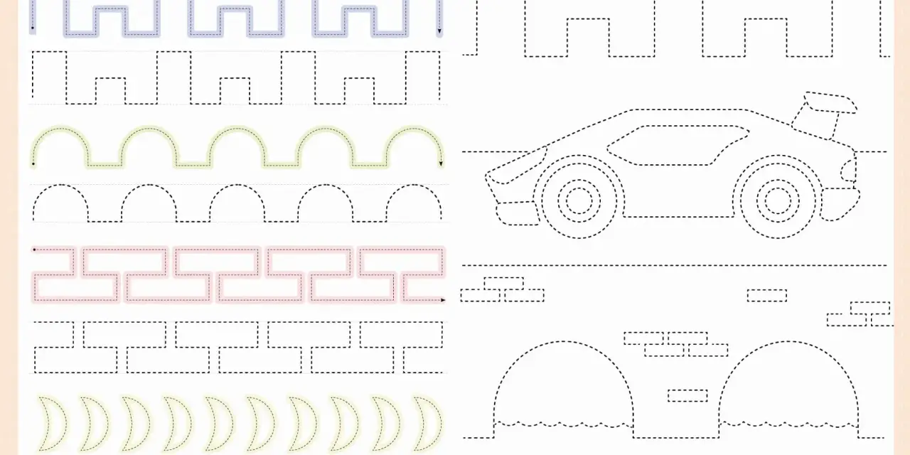 Ćwiczenia grafomotoryczne dla 6 latka: szlaczki, rysowanie auta, mostu i pisanie słowa MOST.