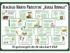 Księga Dżungli bohaterowie: Mowgli, Baloo, Bagheera i Shere Khan. Opowieść o chłopcu wychowanym przez wilki, jego walce o przetrwanie i poszukiwaniu tożsamości.