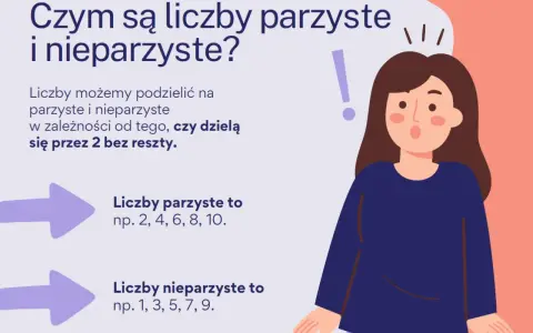 Klasa 1: liczby parzyste i nieparzyste. Dowiedz się, które liczby dzielą się przez 2 bez reszty, a które nie.