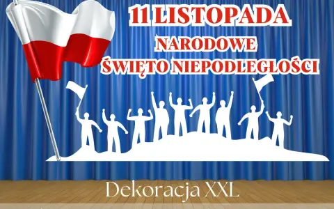 Szablony do druku: dekoracje na 11 listopada z biało-czerwoną flagą i sylwetkami ludzi. Świętuj Narodowe Święto Niepodległości!