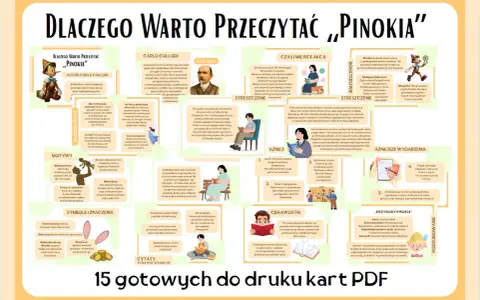 Pinokio opis postaci: drewniany pajacyk, który marzy o byciu prawdziwym chłopcem. Jego podróż to nauka o kłamstwie, lenistwie i odpowiedzialności.