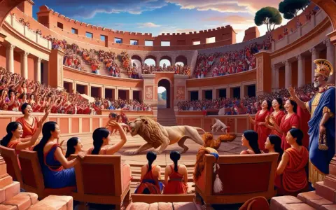 Arena pełna widzów, lew na piasku. Scena z filmu "Quo Vadis" - streszczenie szczegółowe.