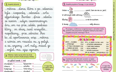 Dyktando ze zmiękczeniami klasa 2. Uzupełnij tekst o h/ch, rozwiązuj zadania z przysłowiami i słowami.