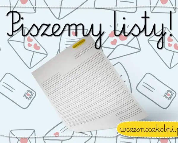 Piszemy listy! Idealne zadanie dla ucznia klasy 3. Tło z kopertami i serduszkami.