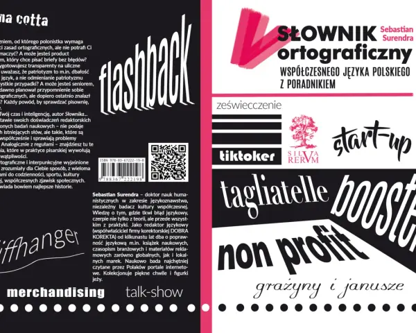 Słownik ortograficzny Sebastiana Surendry. Książka o współczesnym języku polskim, która nie jest dyktando nie z różnymi częściami mowy.