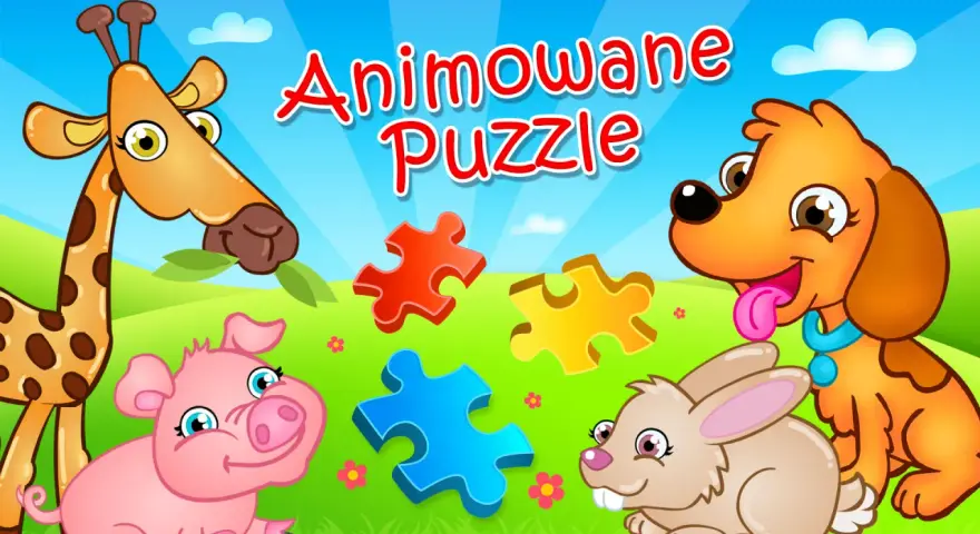 Zwierzątka i kolorowe puzzle zapraszają do zabawy w gry edukacyjne online.