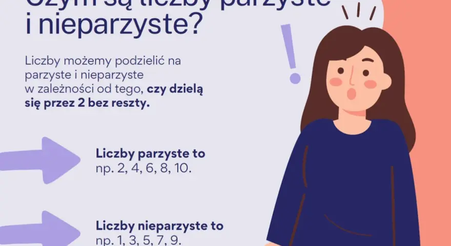Klasa 1: liczby parzyste i nieparzyste. Dowiedz się, które liczby dzielą się przez 2 bez reszty, a które nie.