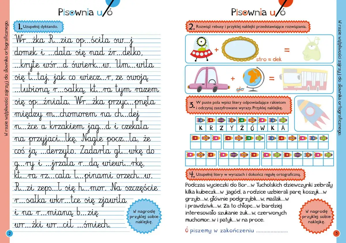 Dyktando ze zmiękczeniami klasa 2. Wr...żka R...zia op...ściła sw...j domek i ...dała się nad źr...dełko.